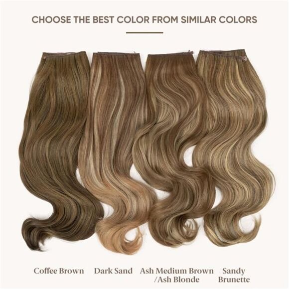 SARLA Invisible Wire Hair Extensions with 3 Clips Synthetic Wavy Curly - Picture 2 of 15